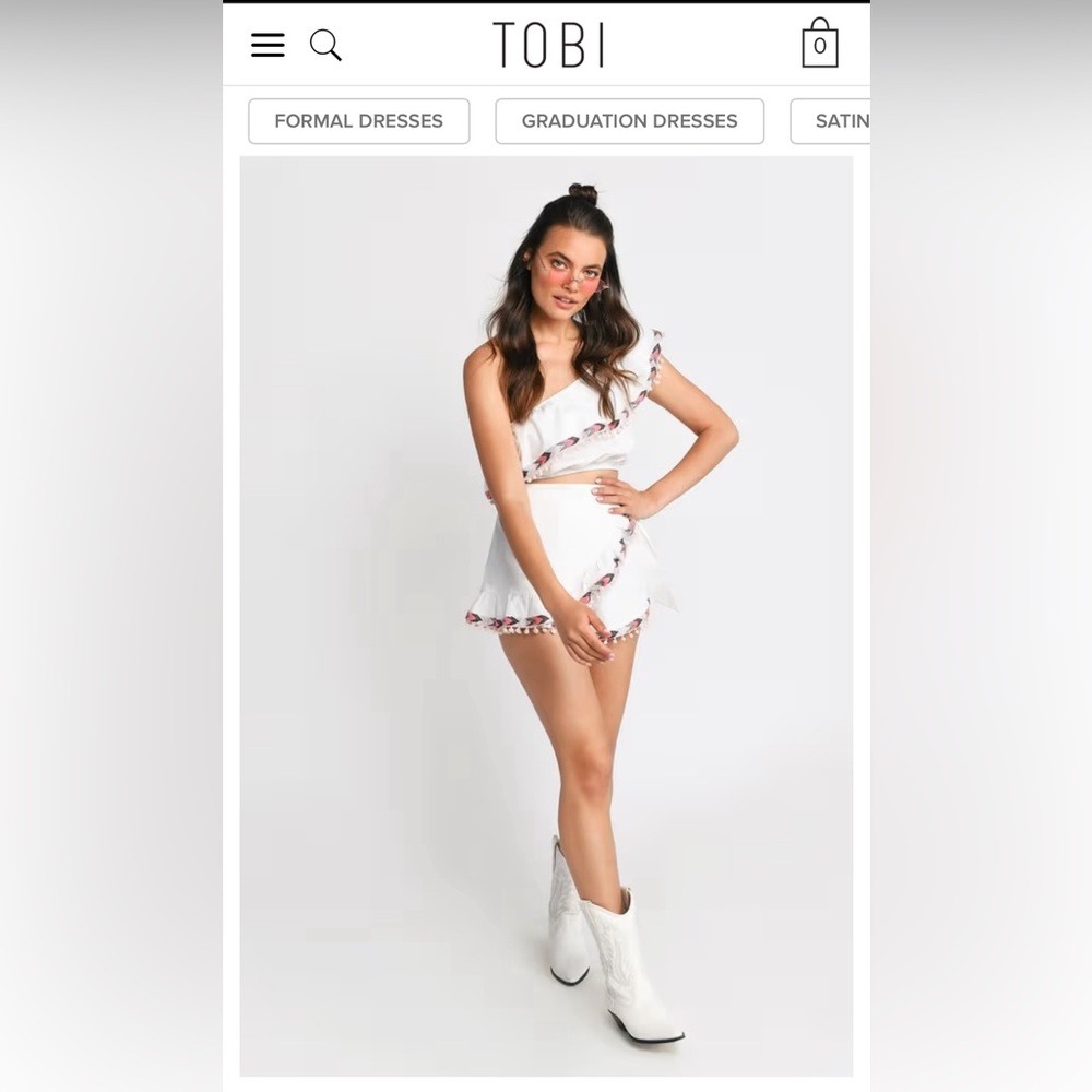 NWT TOBI Judy White One Shoulder Crop - Picture 9 of 9